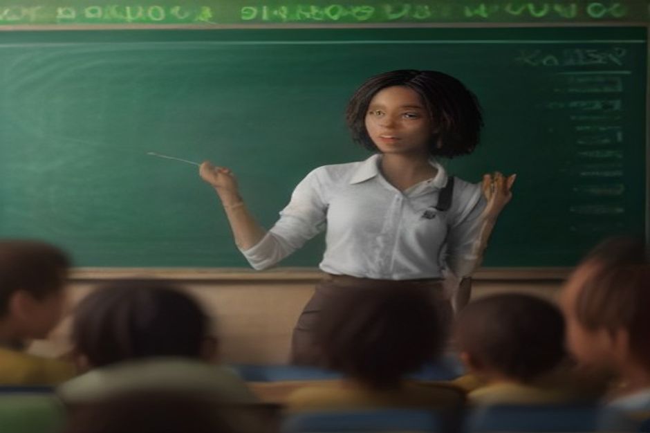 African teacher teaching a class