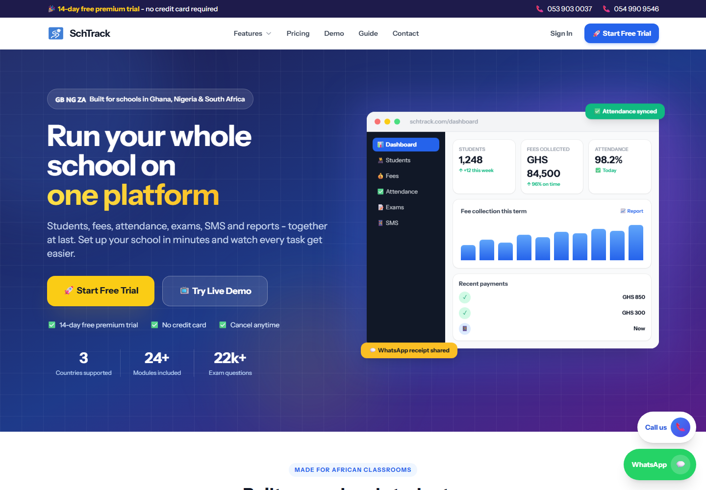 Home page - SchTracky screenshot