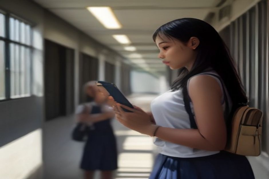 Teacher scanning a student QR ID card for attendance